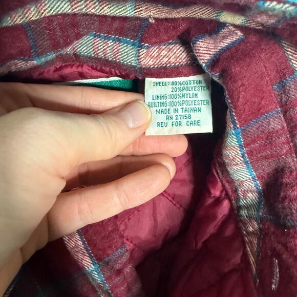Vintage Outreach Quilted Lined Shacket Men’s S – Red Plaid Button Shirt Jacket - Picture 15 of 16